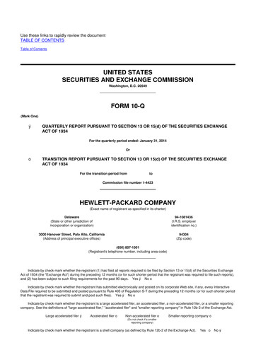 Miniature HP 10-Q Rapport trimestriel 2014 