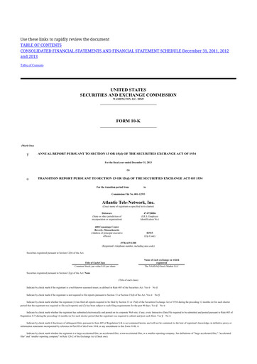 Thumbnail ATN International 10-K Annual Report 2013