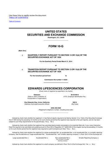 Thumbnail Edwards Lifesciences 10-Q Quarterly Report FY2014 