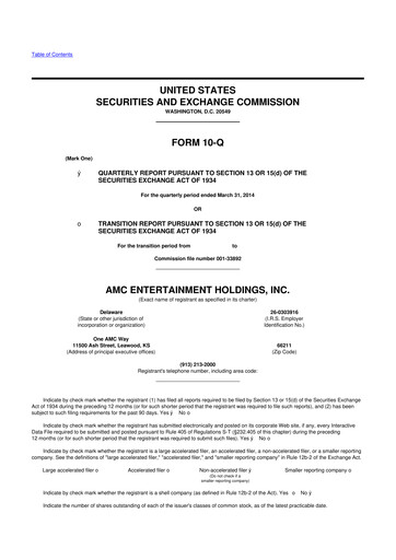 Thumbnail AMC Entertainment 10-Q Quarterly Report FY2014 