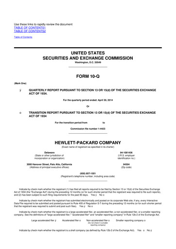 Miniature HP 10-Q Rapport trimestriel 2014 
