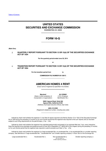 Thumbnail AMH (American Homes 4 Rent)
 10-Q Quarterly Report FY2014 