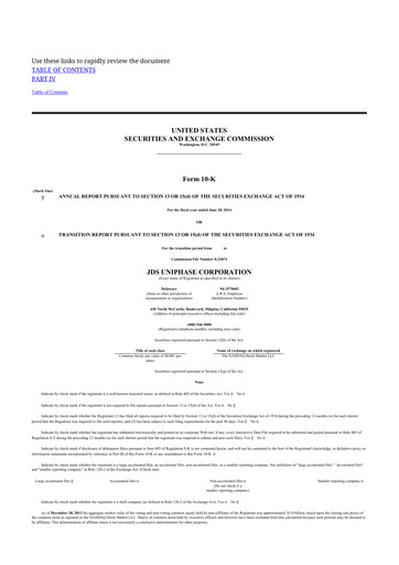 Thumbnail VIAVI Solutions
 10-K Annual Report 2014