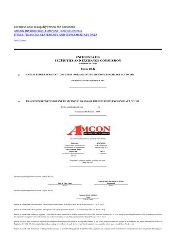 Thumbnail AMCON Distributing Company 10-K Annual Report 2014