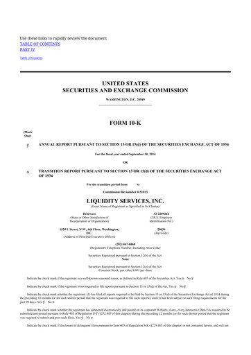 Thumbnail Liquidity Services
 10-K Annual Report 2014