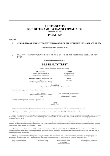 Thumbnail BRT Apartments 10-K Annual Report 2014
