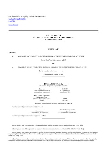 Vorschaubild Fossil Group 10-K Jahresbericht 2014