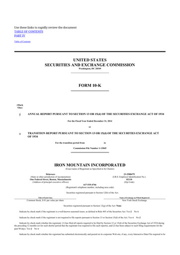 Thumbnail Iron Mountain 10-K Annual Report 2014