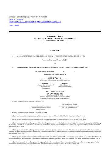 Thumbnail KKR & Co. 10-K Annual Report 2014