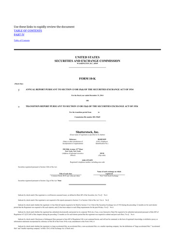 Thumbnail Shutterstock 10-K Annual Report 2014