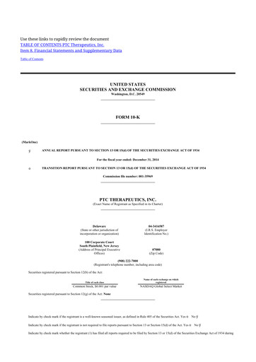 Thumbnail PTC Therapeutics
 10-K Annual Report 2014