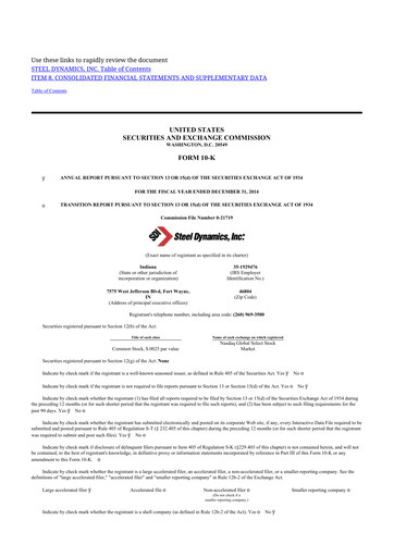 Thumbnail Steel Dynamics
 10-K Annual Report 2014