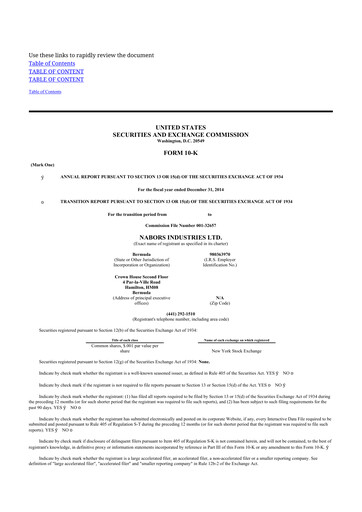 Miniature Nabors Industries
 10-K Rapport annuel 2014