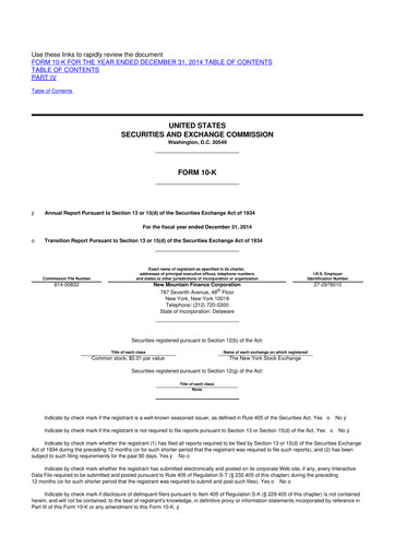Thumbnail New Mountain Finance Corporation 10-K Annual Report 