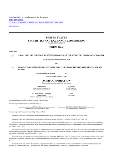 Thumbnail ACNB Corporation
 10-K Annual Report 2014