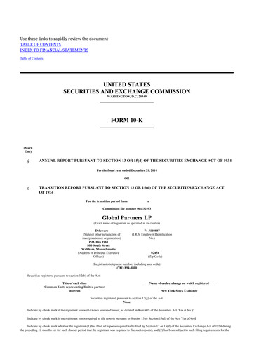 Thumbnail Global Partners LP 10-K Annual Report 2014