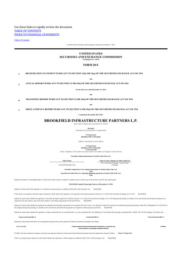 Vorschaubild Brookfield Infrastructure Partners
 20-F Jahresbericht 