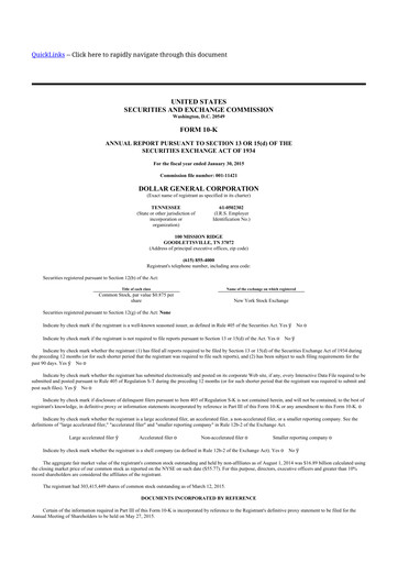 Thumbnail Dollar General 10-K Annual Report 2014