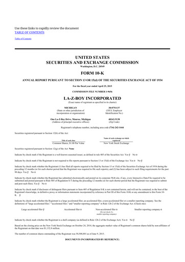 Thumbnail La-Z-Boy
 10-K Annual Report 2015