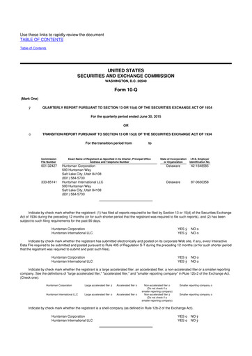Vorschaubild Huntsman Corporation
 10-Q Quartalsbericht 2015 