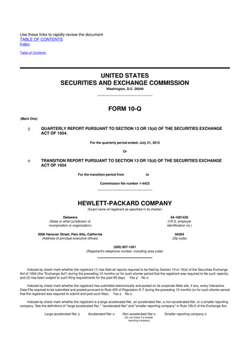 Miniature HP 10-Q Rapport trimestriel 2015 