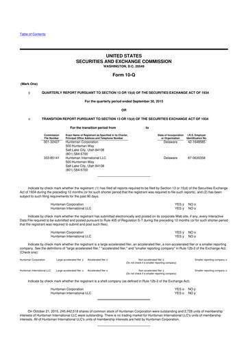 Vorschaubild Huntsman Corporation
 10-Q Quartalsbericht 2015 