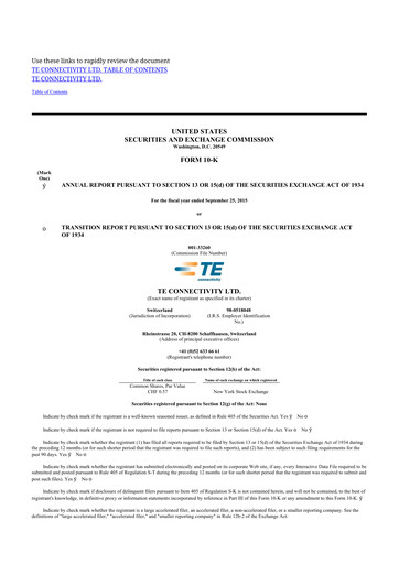 Thumbnail TE Connectivity
 10-K Annual Report 2015