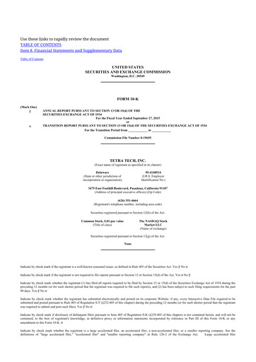 Thumbnail Tetra Tech
 10-K Annual Report 2015