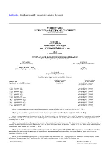 Thumbnail IBM 10-K Annual Report 2015