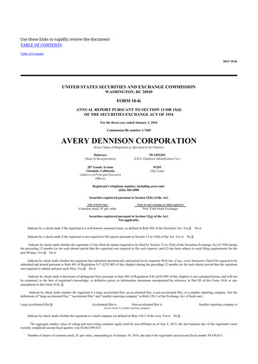 Thumbnail Avery Dennison
 10-K Annual Report 2015