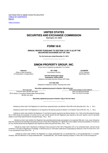 Thumbnail Simon Property Group 10-K Annual Report 