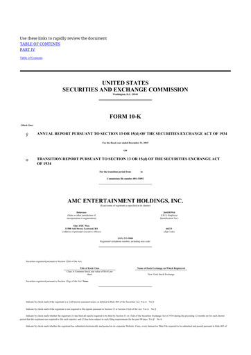 Thumbnail AMC Entertainment 10-K Annual Report 2015