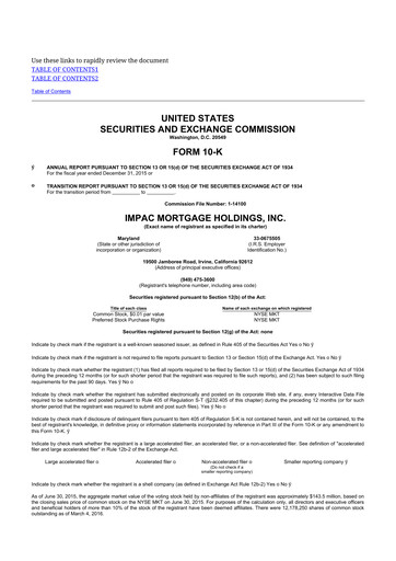 Thumbnail Impac Mortgage Holdings 10-K Annual Report 2015