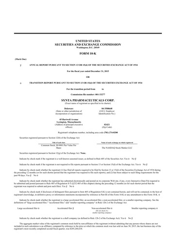 Thumbnail Madrigal Pharmaceuticals
 10-K Annual Report 2015