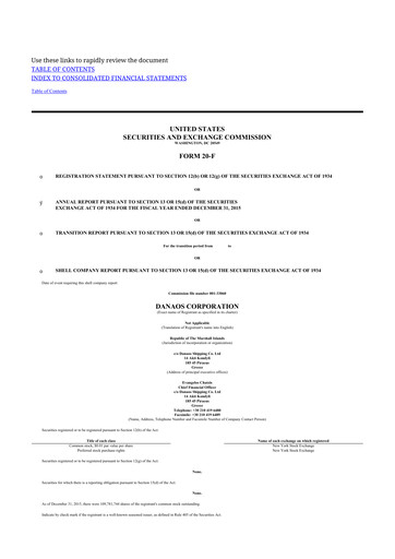 Thumbnail Danaos 20-F Annual Report 2015