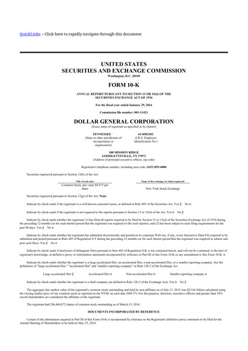 Thumbnail Dollar General 10-K Annual Report 2015