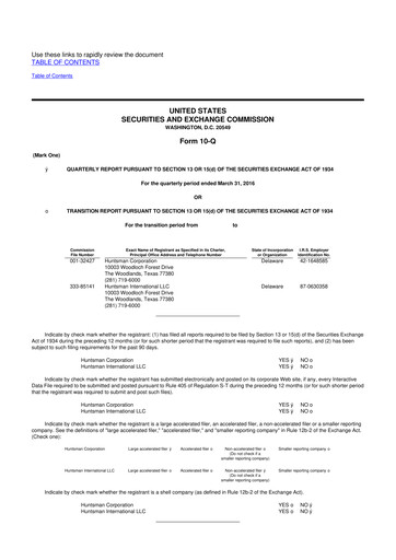 Vorschaubild Huntsman Corporation
 10-Q Quartalsbericht 2016 