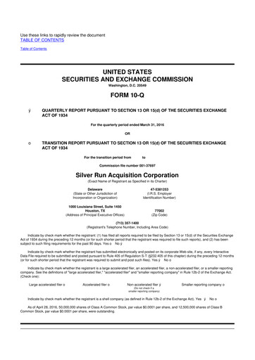 Miniature Permian Resources 10-Q Rapport trimestriel 2016 