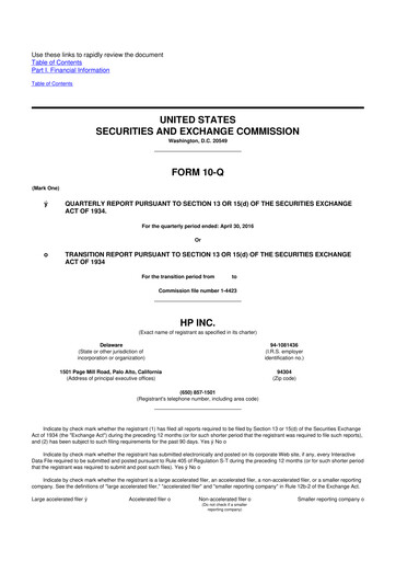 Miniature HP 10-Q Rapport trimestriel 2016 