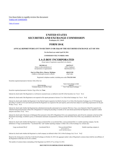 Thumbnail La-Z-Boy
 10-K Annual Report 2016