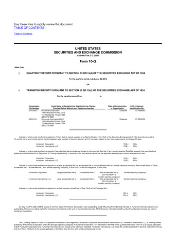 Vorschaubild Huntsman Corporation
 10-Q Quartalsbericht 2016 