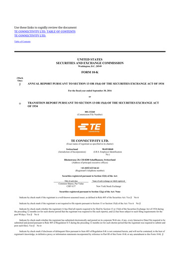 Thumbnail TE Connectivity
 10-K Annual Report 2016