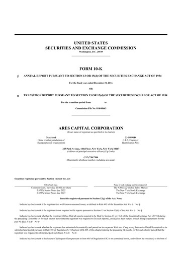 Thumbnail Ares Capital
 10-K Annual Report 