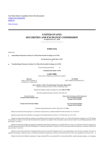 Thumbnail AAR 10-K Annual Report 2017