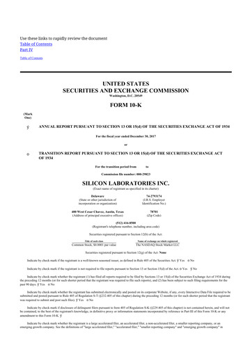 Thumbnail Silicon Labs
 10-K Annual Report 2017