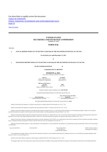 Thumbnail Innoviva 10-K Annual Report 2017