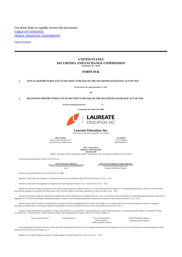 Thumbnail Laureate Education
 10-K Annual Report 2017