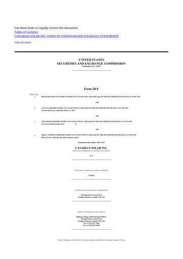 Thumbnail Canadian Solar
 20-F Annual Report 2017
