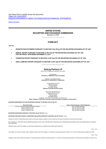 Thumbnail GasLog Partners LP 20-F Annual Report 2018