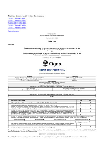 Vorschaubild The Cigna Group 10-K Jahresbericht 2018